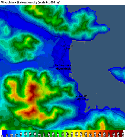 Zoom OUT 2x Vilyuchinsk, Russia elevation map