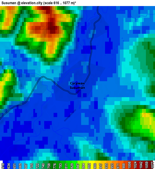 Zoom OUT 2x Susuman, Russia elevation map