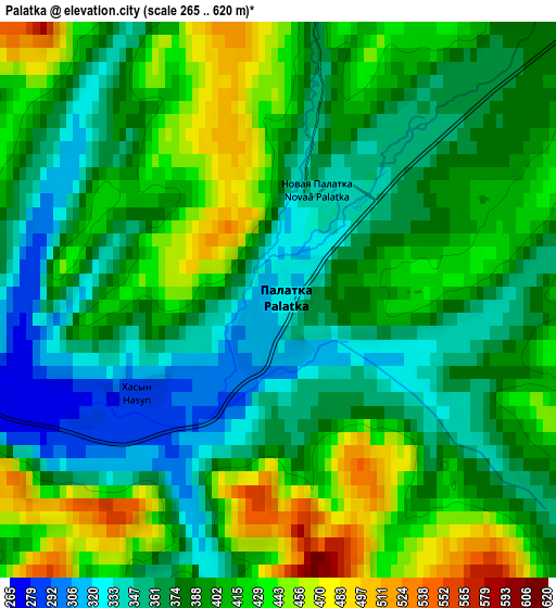 Zoom OUT 2x Palatka, Russia elevation map