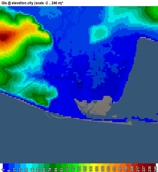 Zoom OUT 2x Ola, Russia elevation map