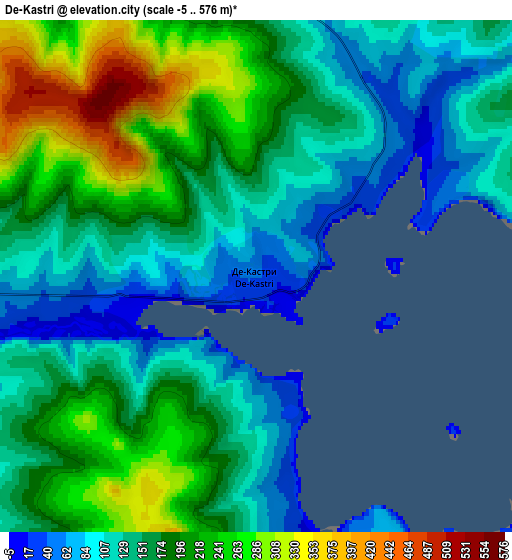 Zoom OUT 2x De-Kastri, Russia elevation map