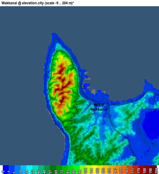 Zoom OUT 2x Wakkanai, Japan elevation map