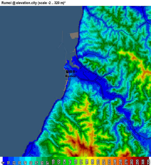 Zoom OUT 2x Rumoi, Japan elevation map
