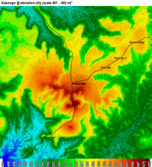 Zoom OUT 2x Kasongo, Democratic Republic of the Congo elevation map