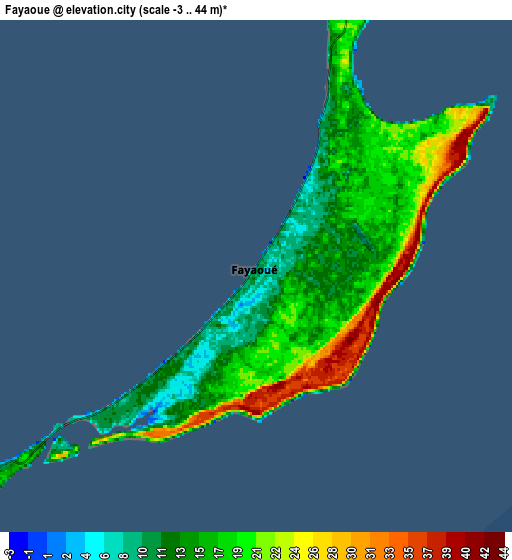 Zoom OUT 2x Fayaoué, New Caledonia elevation map