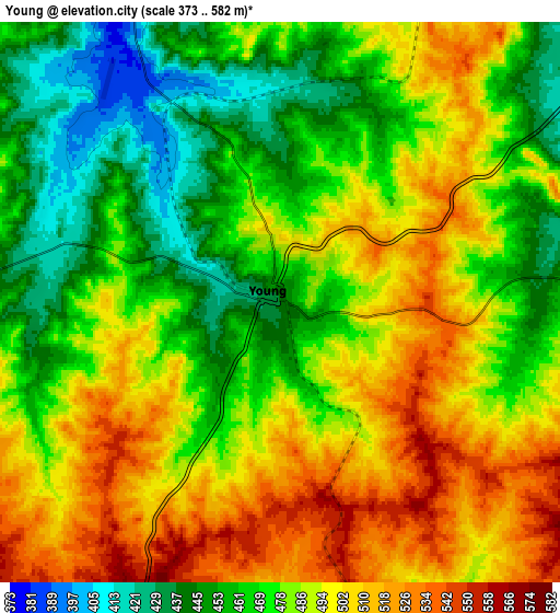 Zoom OUT 2x Young, Australia elevation map