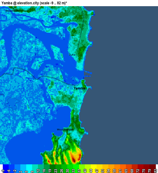 Zoom OUT 2x Yamba, Australia elevation map