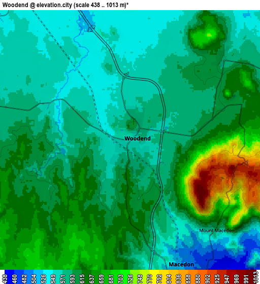 Zoom OUT 2x Woodend, Australia elevation map