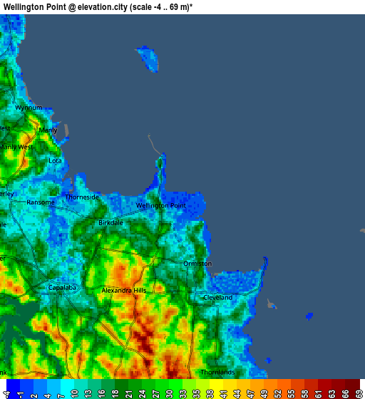 Zoom OUT 2x Wellington Point, Australia elevation map