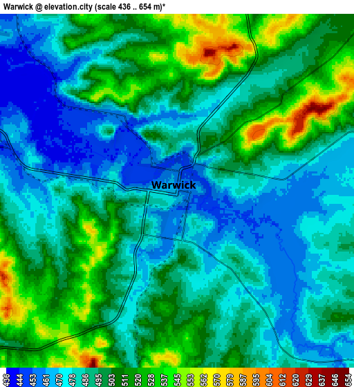 Zoom OUT 2x Warwick, Australia elevation map