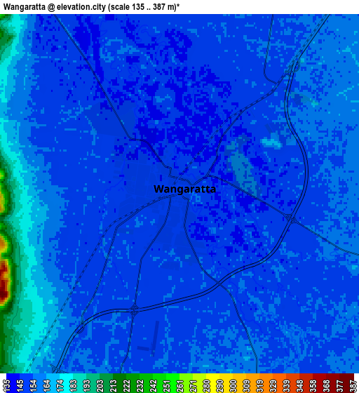 Zoom OUT 2x Wangaratta, Australia elevation map