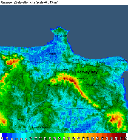 Zoom OUT 2x Urraween, Australia elevation map