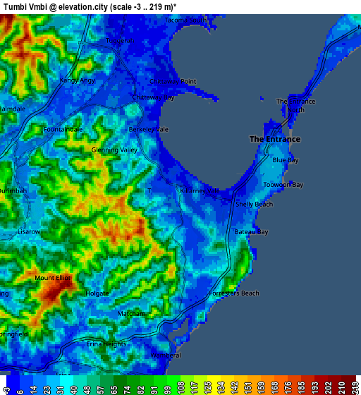 Zoom OUT 2x Tumbi Vmbi, Australia elevation map