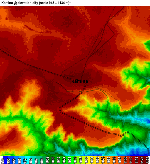 Zoom OUT 2x Kamina, Democratic Republic of the Congo elevation map