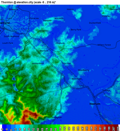 Zoom OUT 2x Thornton, Australia elevation map