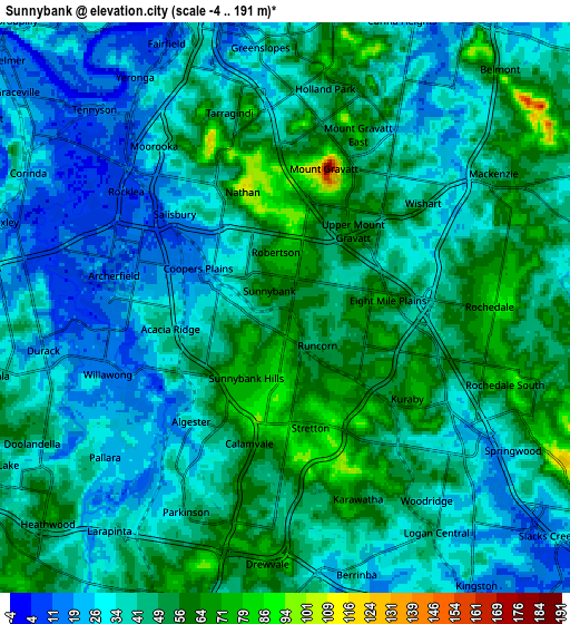 Zoom OUT 2x Sunnybank, Australia elevation map