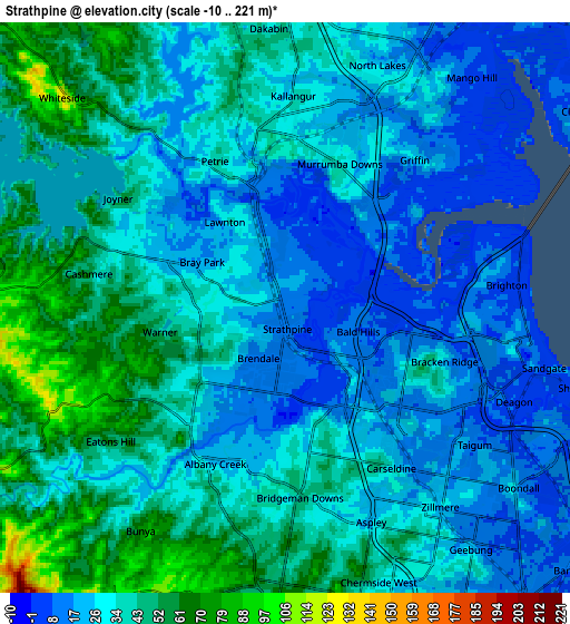 Zoom OUT 2x Strathpine, Australia elevation map