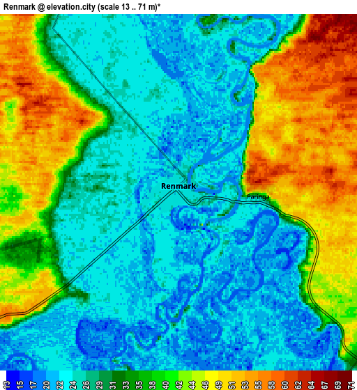 Zoom OUT 2x Renmark, Australia elevation map