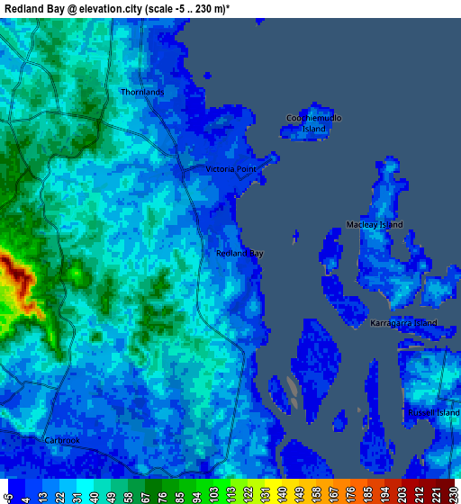 Zoom OUT 2x Redland Bay, Australia elevation map