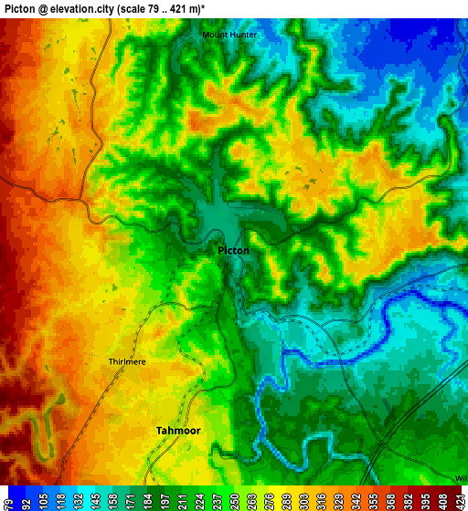 Zoom OUT 2x Picton, Australia elevation map