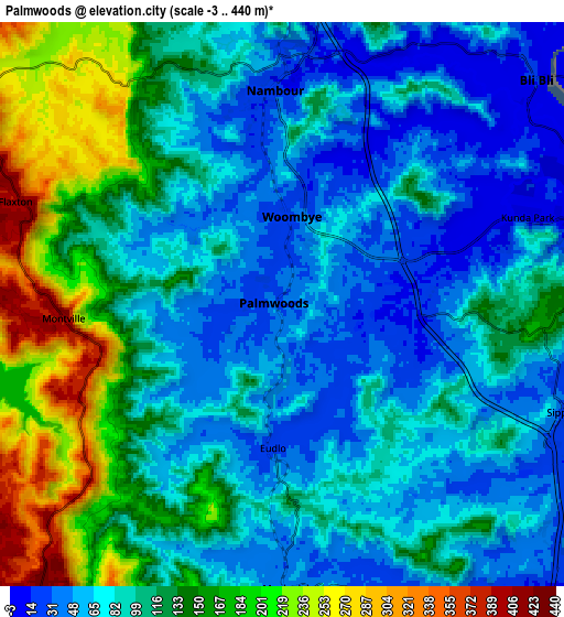 Zoom OUT 2x Palmwoods, Australia elevation map