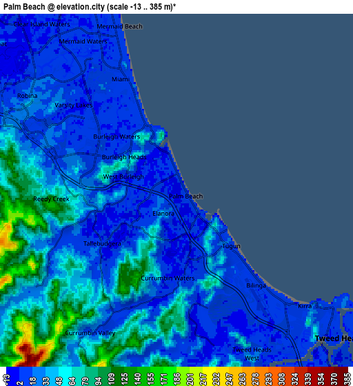 Zoom OUT 2x Palm Beach, Australia elevation map