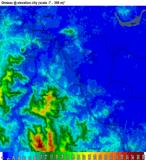 Zoom OUT 2x Ormeau, Australia elevation map