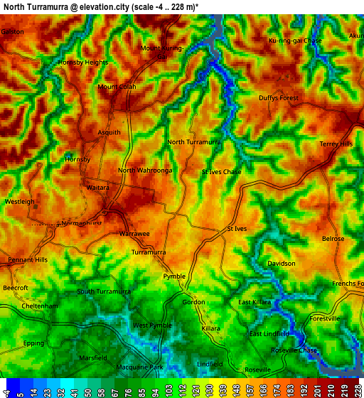 Zoom OUT 2x North Turramurra, Australia elevation map