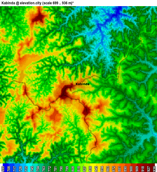 Zoom OUT 2x Kabinda, Democratic Republic of the Congo elevation map