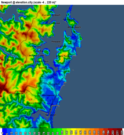 Zoom OUT 2x Newport, Australia elevation map