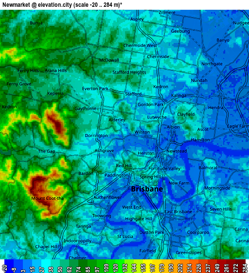 Zoom OUT 2x Newmarket, Australia elevation map