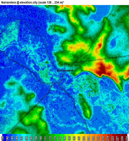 Zoom OUT 2x Narrandera, Australia elevation map