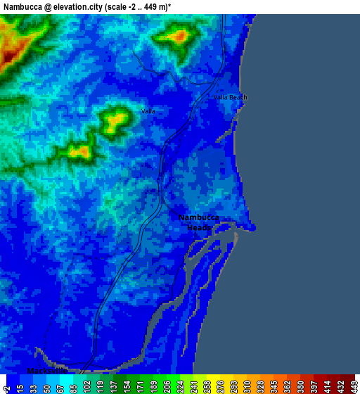 Zoom OUT 2x Nambucca, Australia elevation map