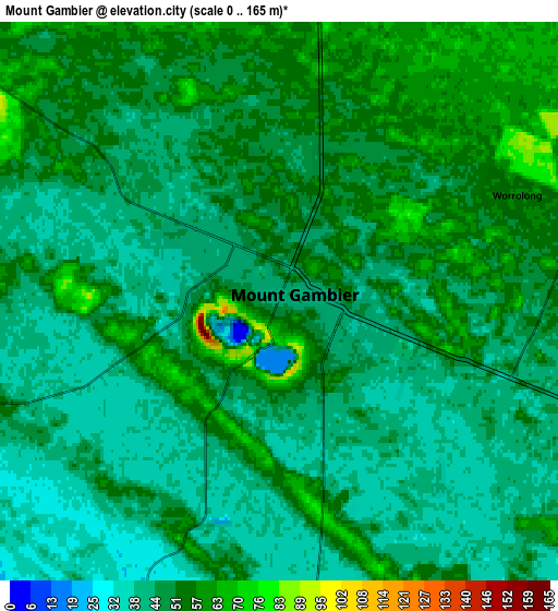 Zoom OUT 2x Mount Gambier, Australia elevation map