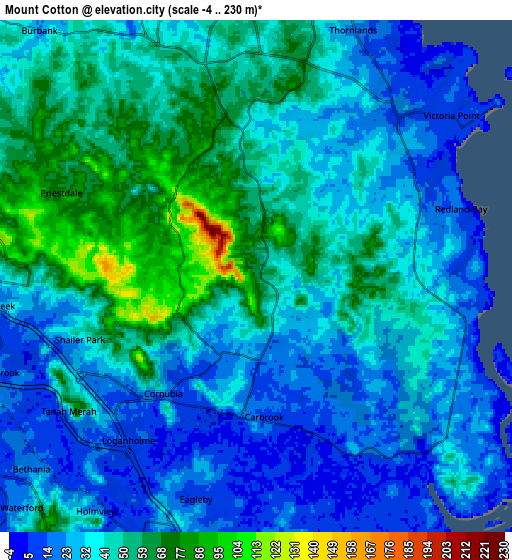 Zoom OUT 2x Mount Cotton, Australia elevation map