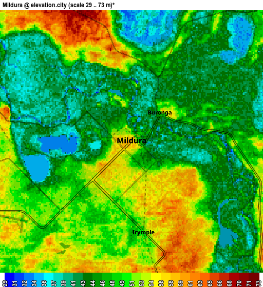 Zoom OUT 2x Mildura, Australia elevation map