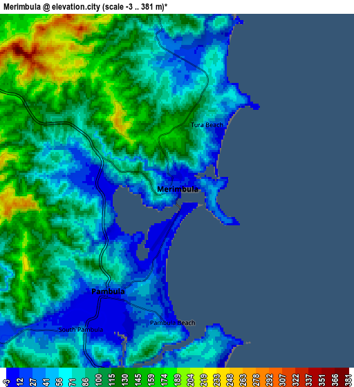 Zoom OUT 2x Merimbula, Australia elevation map