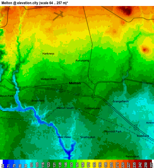 Zoom OUT 2x Melton, Australia elevation map