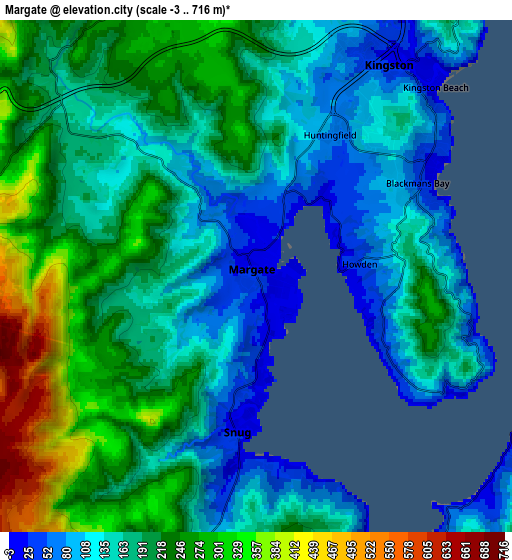 Zoom OUT 2x Margate, Australia elevation map