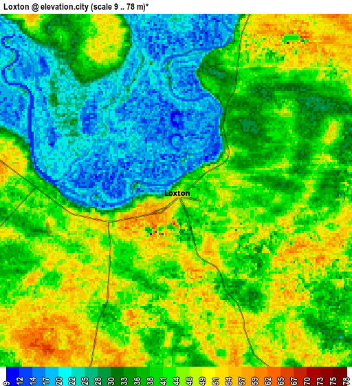 Zoom OUT 2x Loxton, Australia elevation map