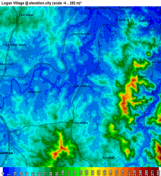 Zoom OUT 2x Logan Village, Australia elevation map