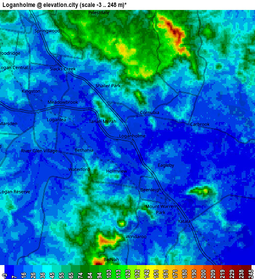 Zoom OUT 2x Loganholme, Australia elevation map