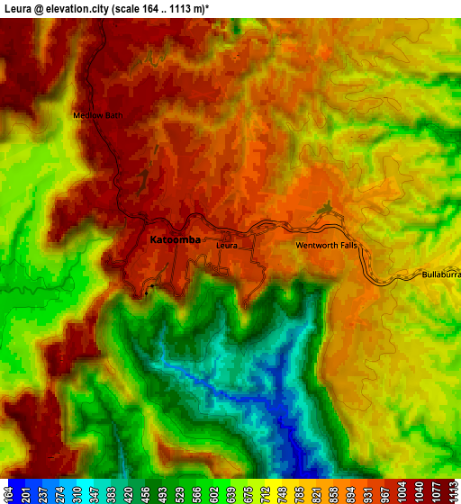 Zoom OUT 2x Leura, Australia elevation map