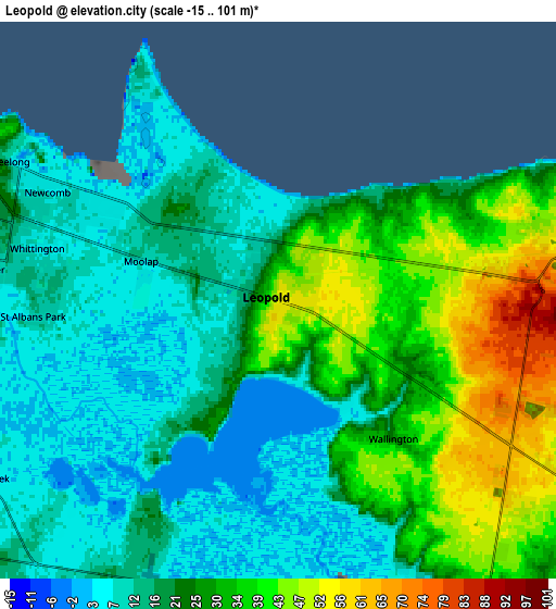 Zoom OUT 2x Leopold, Australia elevation map