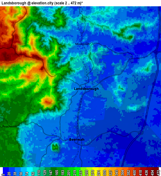 Zoom OUT 2x Landsborough, Australia elevation map