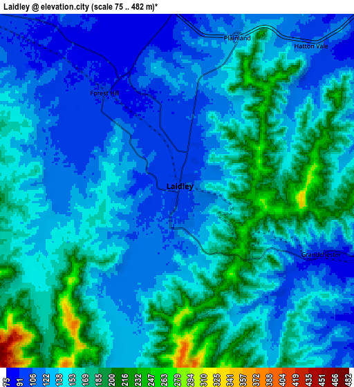 Zoom OUT 2x Laidley, Australia elevation map