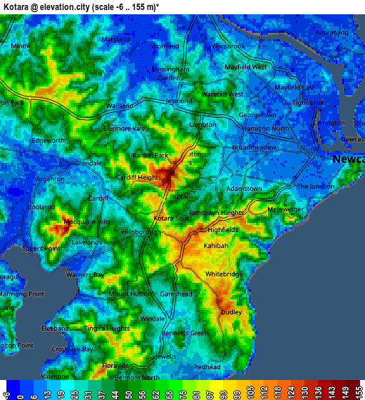 Zoom OUT 2x Kotara, Australia elevation map