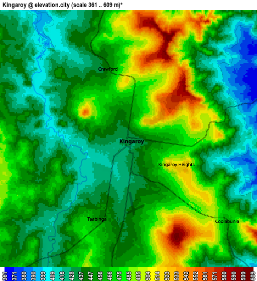 Zoom OUT 2x Kingaroy, Australia elevation map