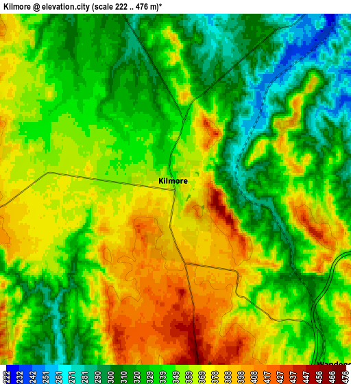 Zoom OUT 2x Kilmore, Australia elevation map