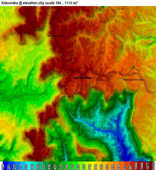 Zoom OUT 2x Katoomba, Australia elevation map